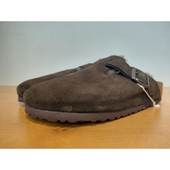NEW Birkenstock Boston Shearling Mocha Suede Leather Women's Size 7-7.5 - Picture 5 of 8